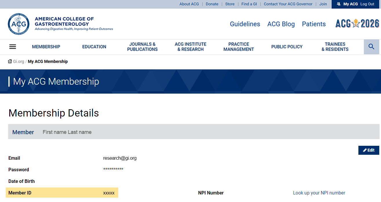 Screen Capture Find Member ID